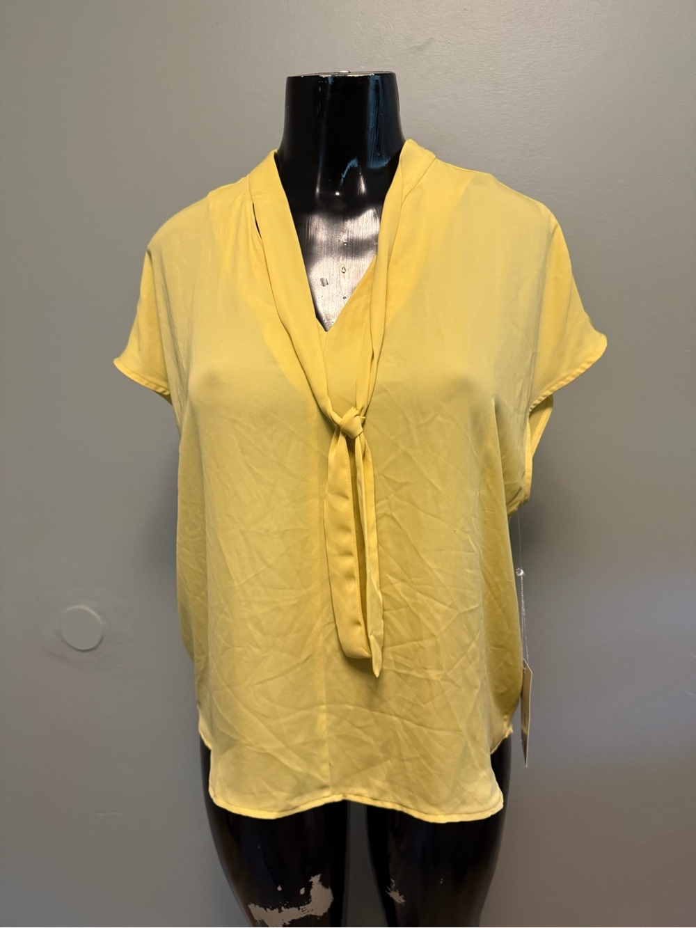 Women’s Yellow Tie-Neck Blouse NWT